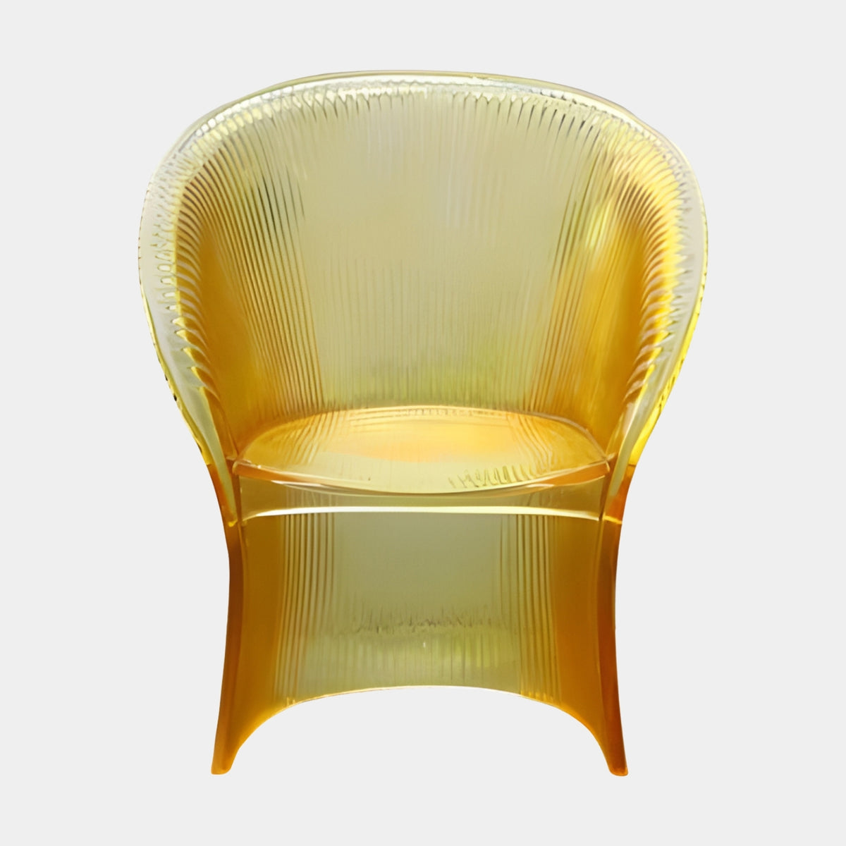 Amber Ribbed Resin Tub Chair - 78cm