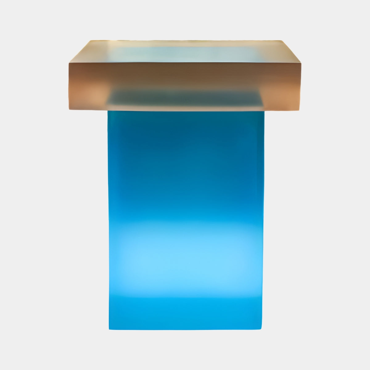 Amber & Cyan Two-Block Cast Resin Side Table - 53cm