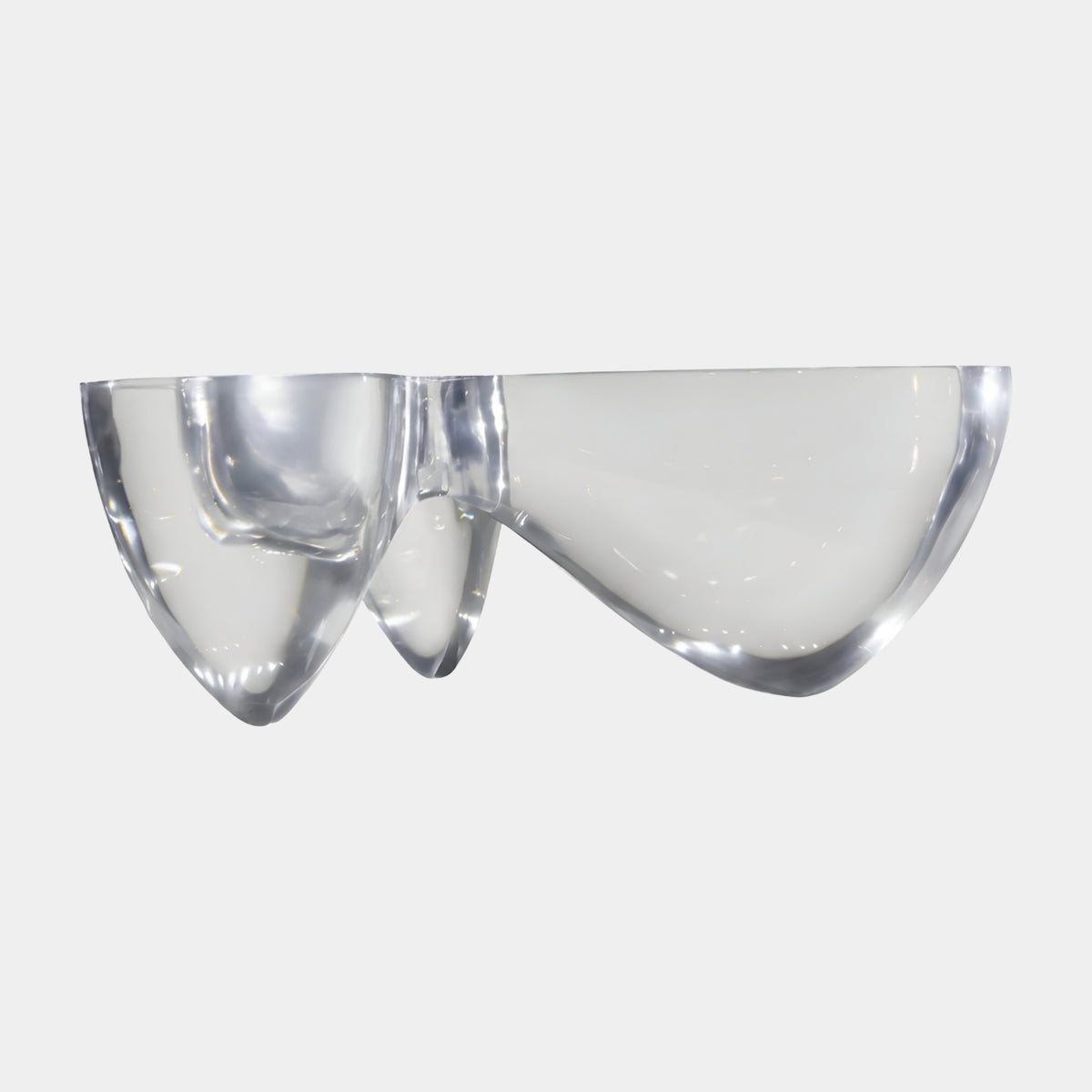 Colourless Twin Dome Cast Resin Bench - 68cm