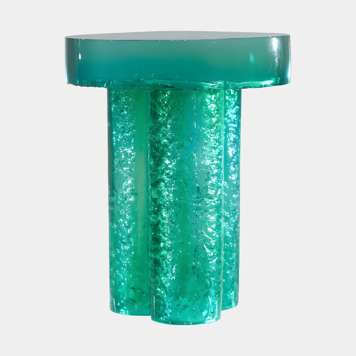Green Cluster Column Cast Resin Side Table - 47cm