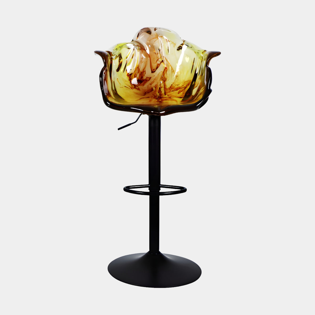 Amber Petal Shell Cast Resin Bar Stool - 118cm