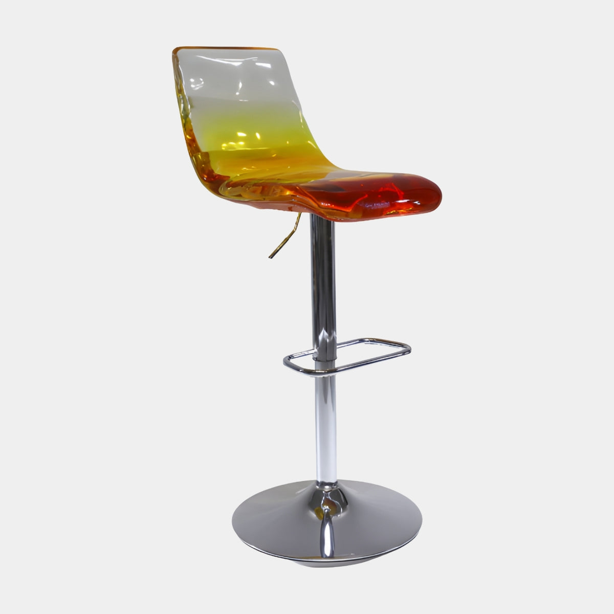 Amber Graded Shell Resin Gas-Lift Bar Stool - 100cm