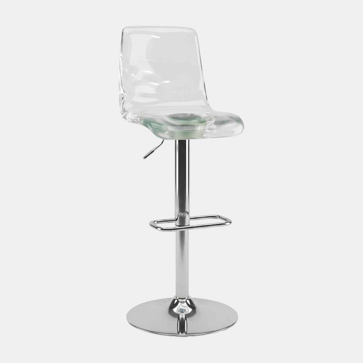 Clear Shell Resin Gas-Lift Bar Stool - 100cm