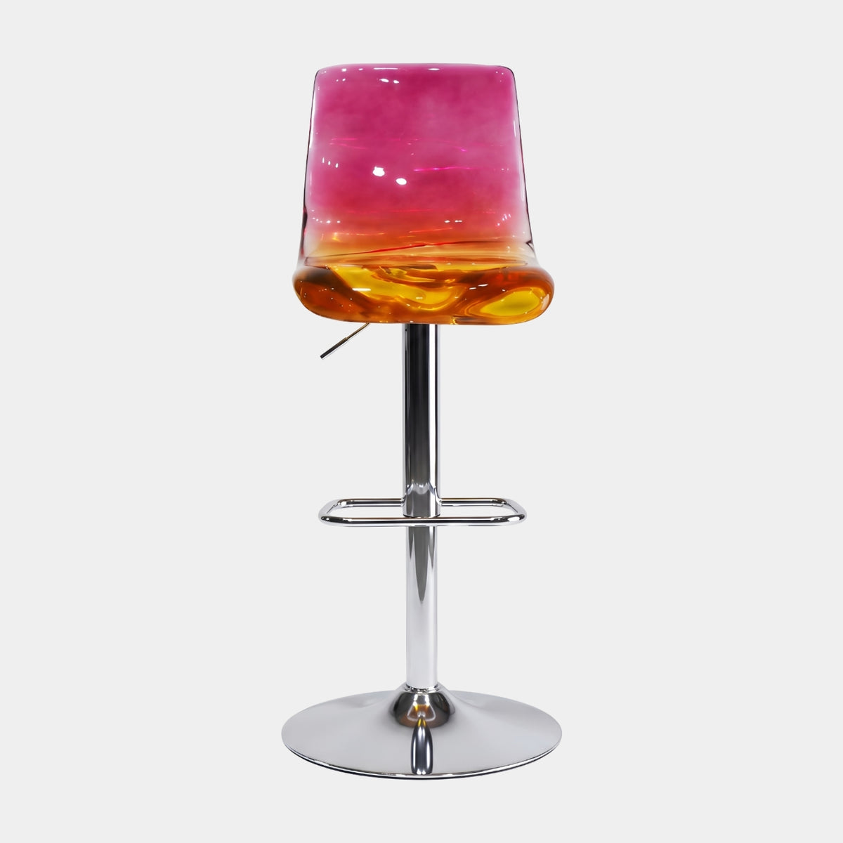 Magenta & Amber Graded Shell Resin Gas-Lift Bar Stool - 100cm