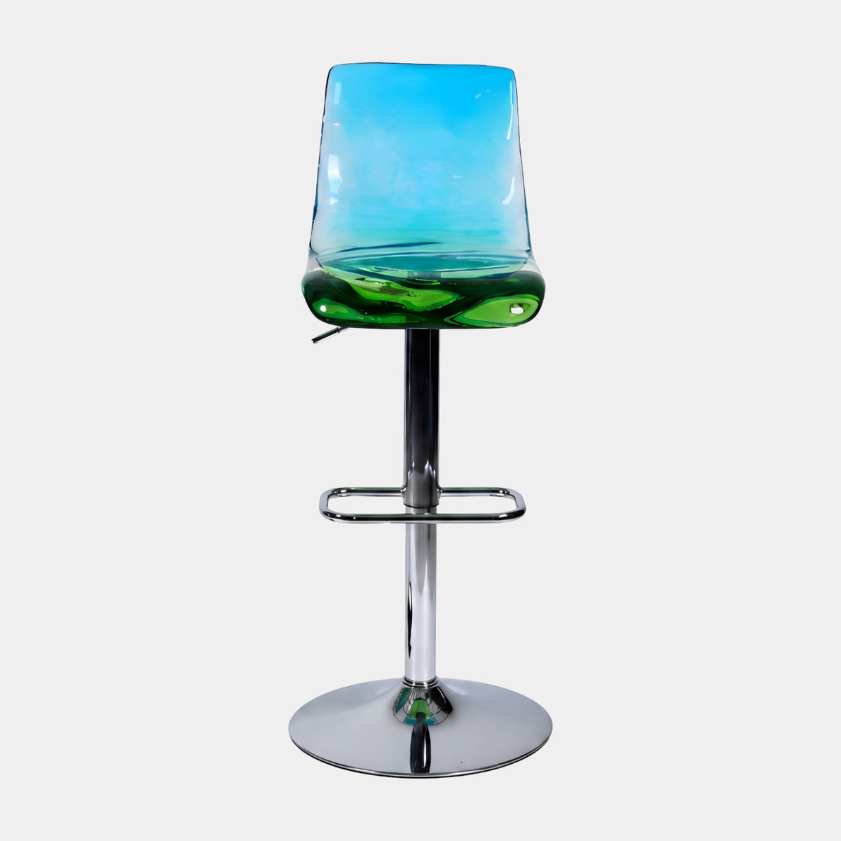 Turquoise & Green Graded Shell Resin Gas-Lift Bar Stool - 100cm