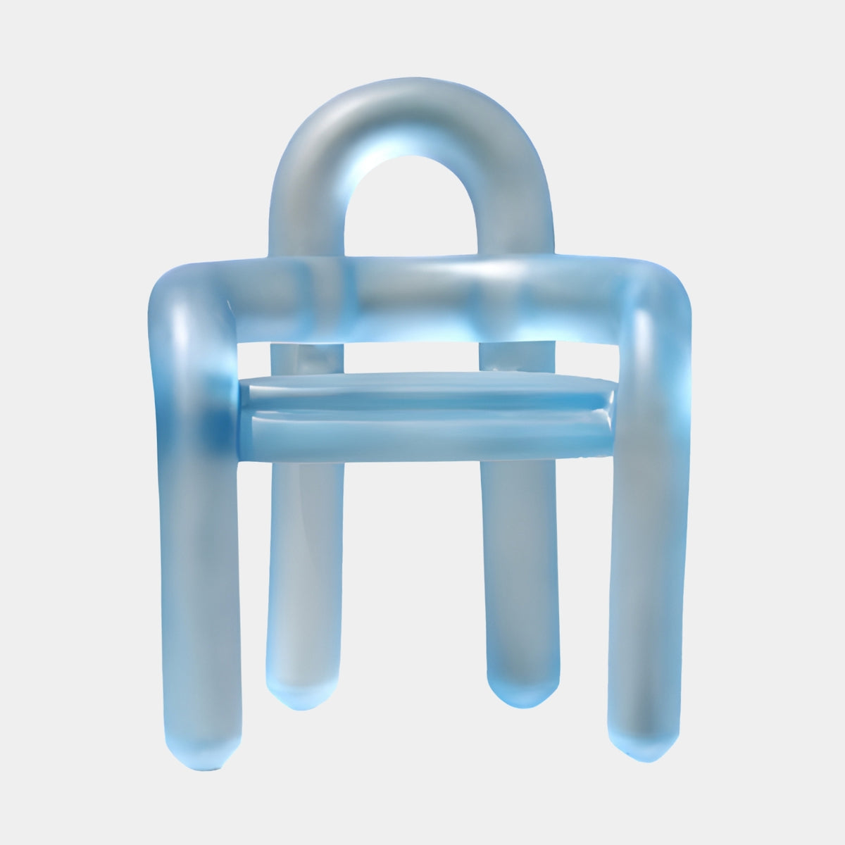 Blue Frosted Arch Back Cast Resin Armchair - 76cm