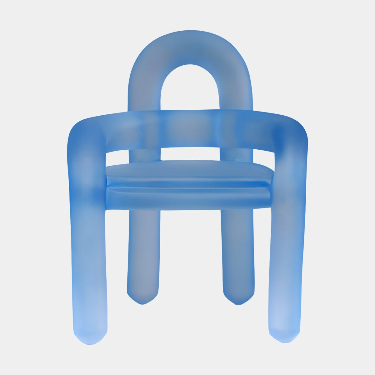 Cornflower Blue Frosted Arch Back Cast Resin Armchair - 76cm