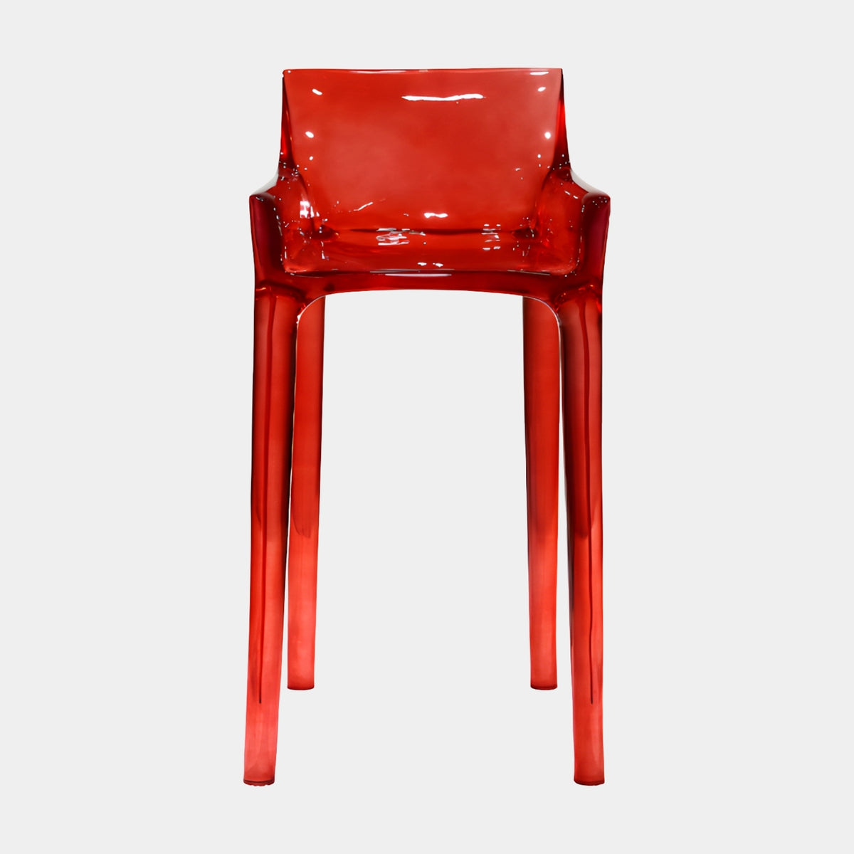 Translucent Red Cast Resin Bar Armchair - 110cm