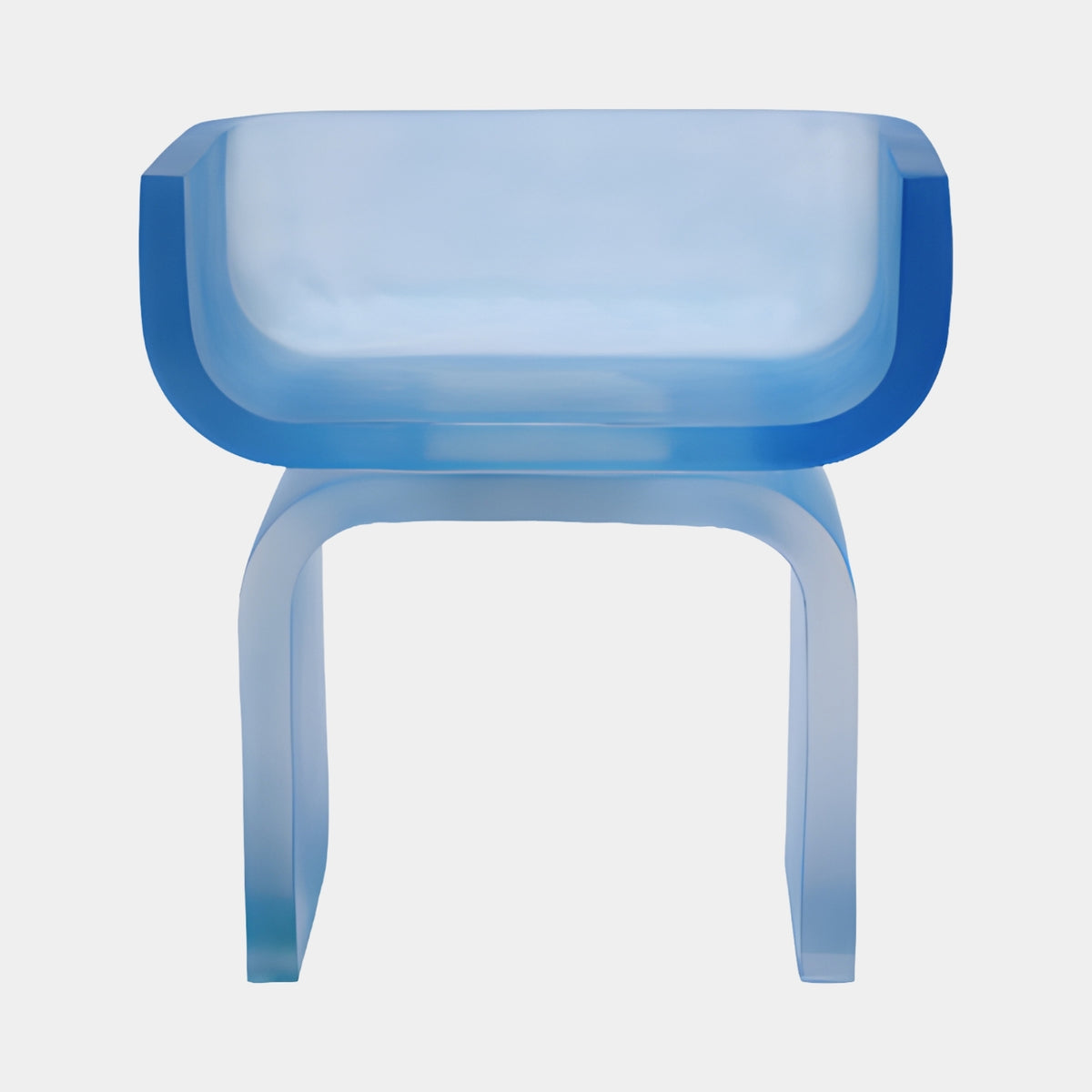 Blue Frosted Shell Seat Cast Resin Chair - 64cm