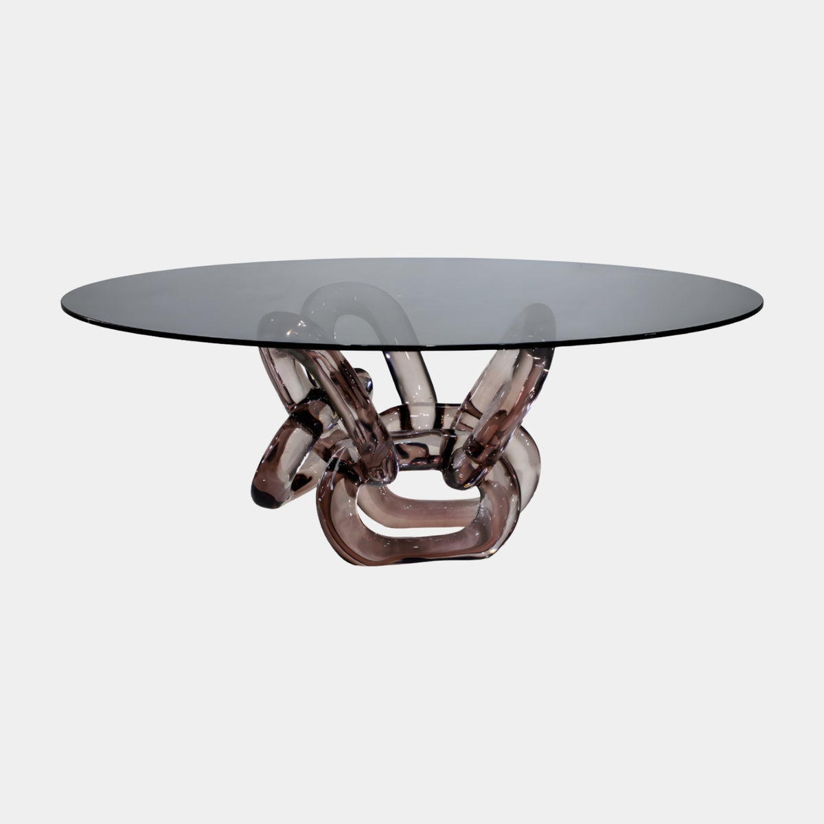 Smoked Glass & Mauve Loop Cluster Round Table - 100cm