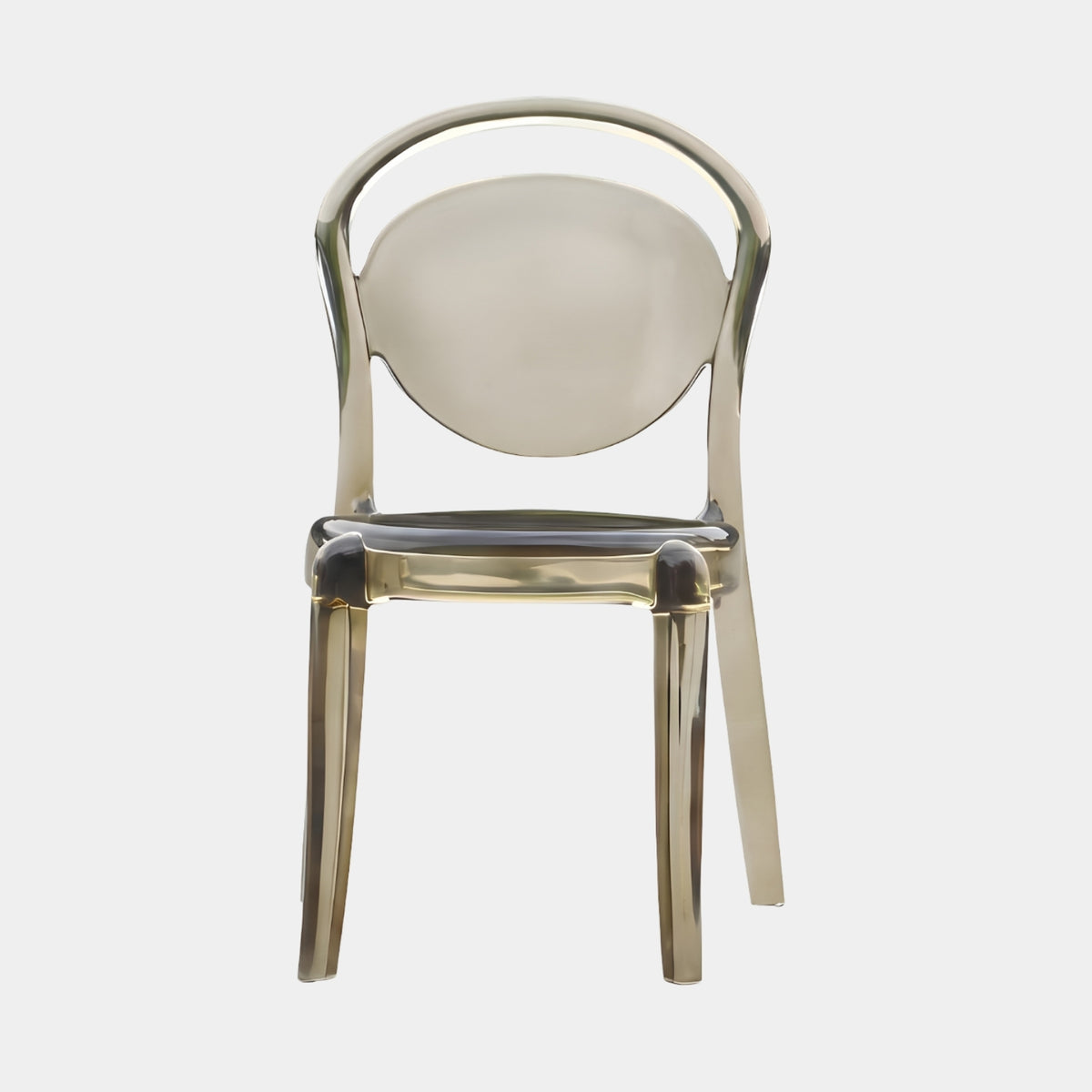 Smoked Amber Medallion Back Cast Resin Dining Chair - 87cm