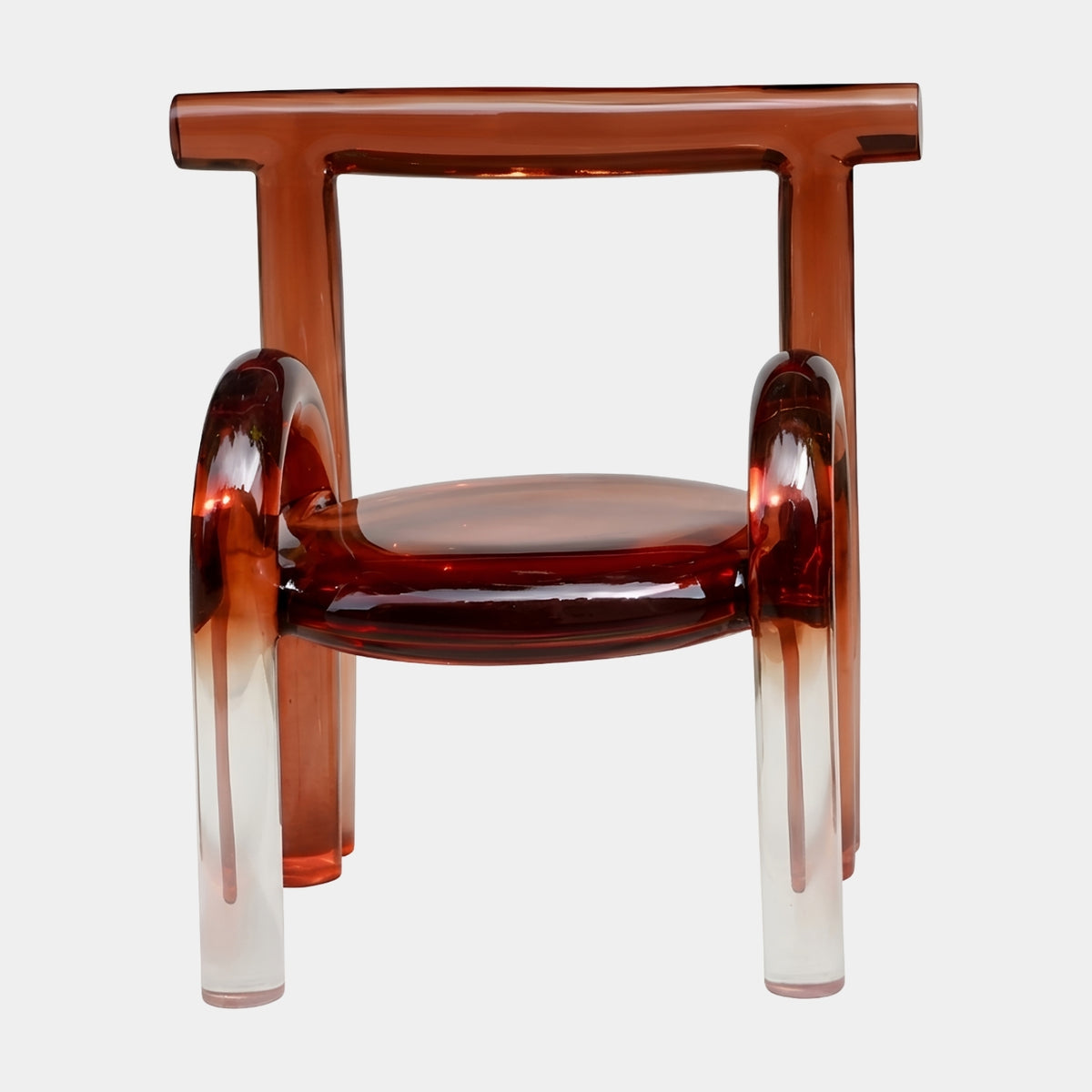 Red to Clear Hoop Arm Cast Resin Armchair - 80cm