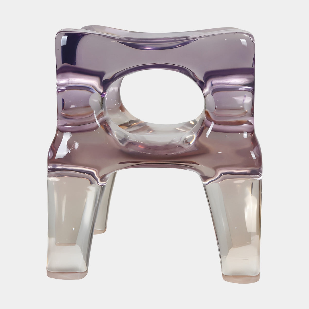 Purple & Amber Pierced Cast Resin Stool - 45cm