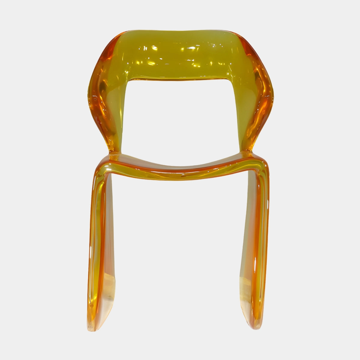 Amber Winged Back Cast Resin Dining Chair - 80cm