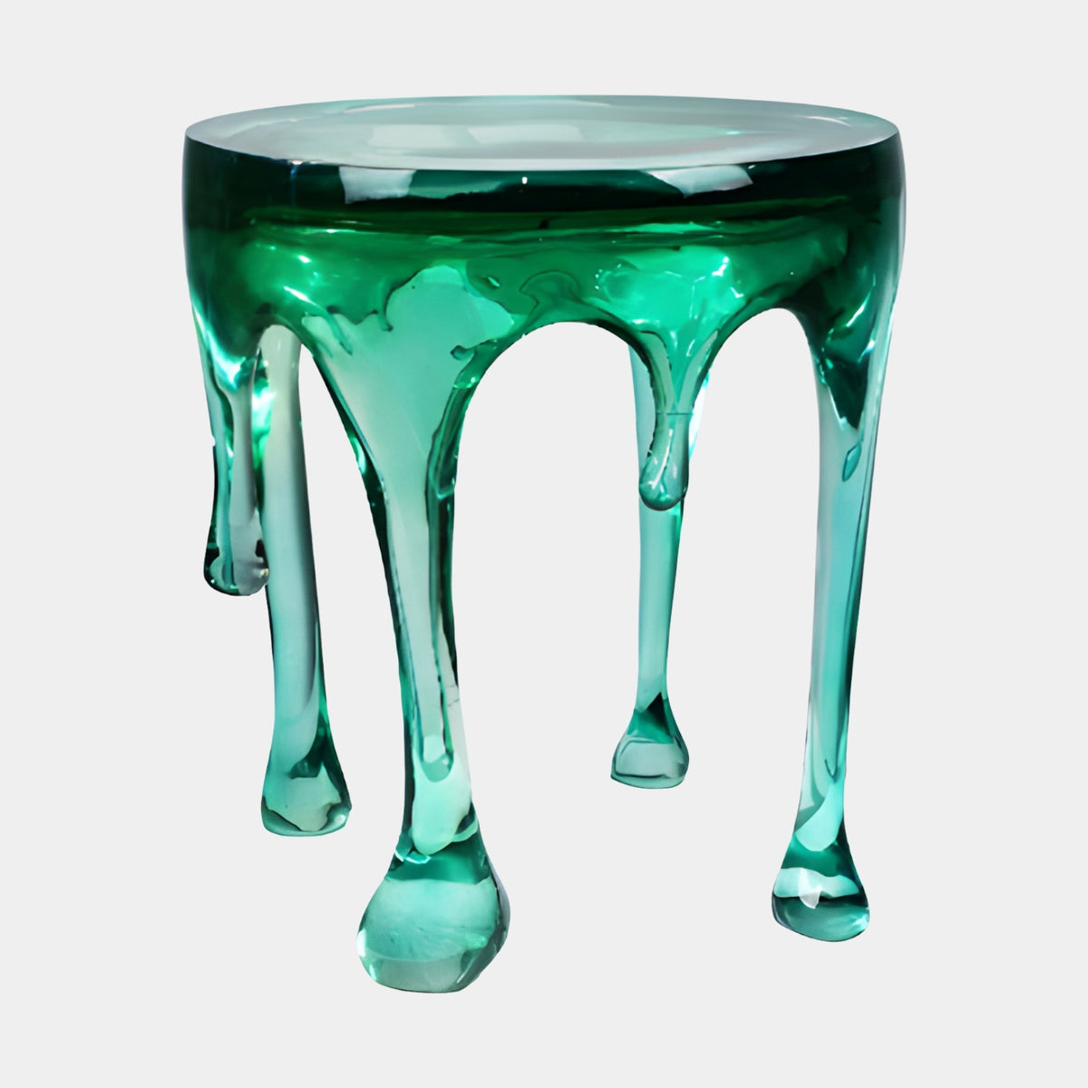Emerald Dripping Cast Resin Side Table - 66cm