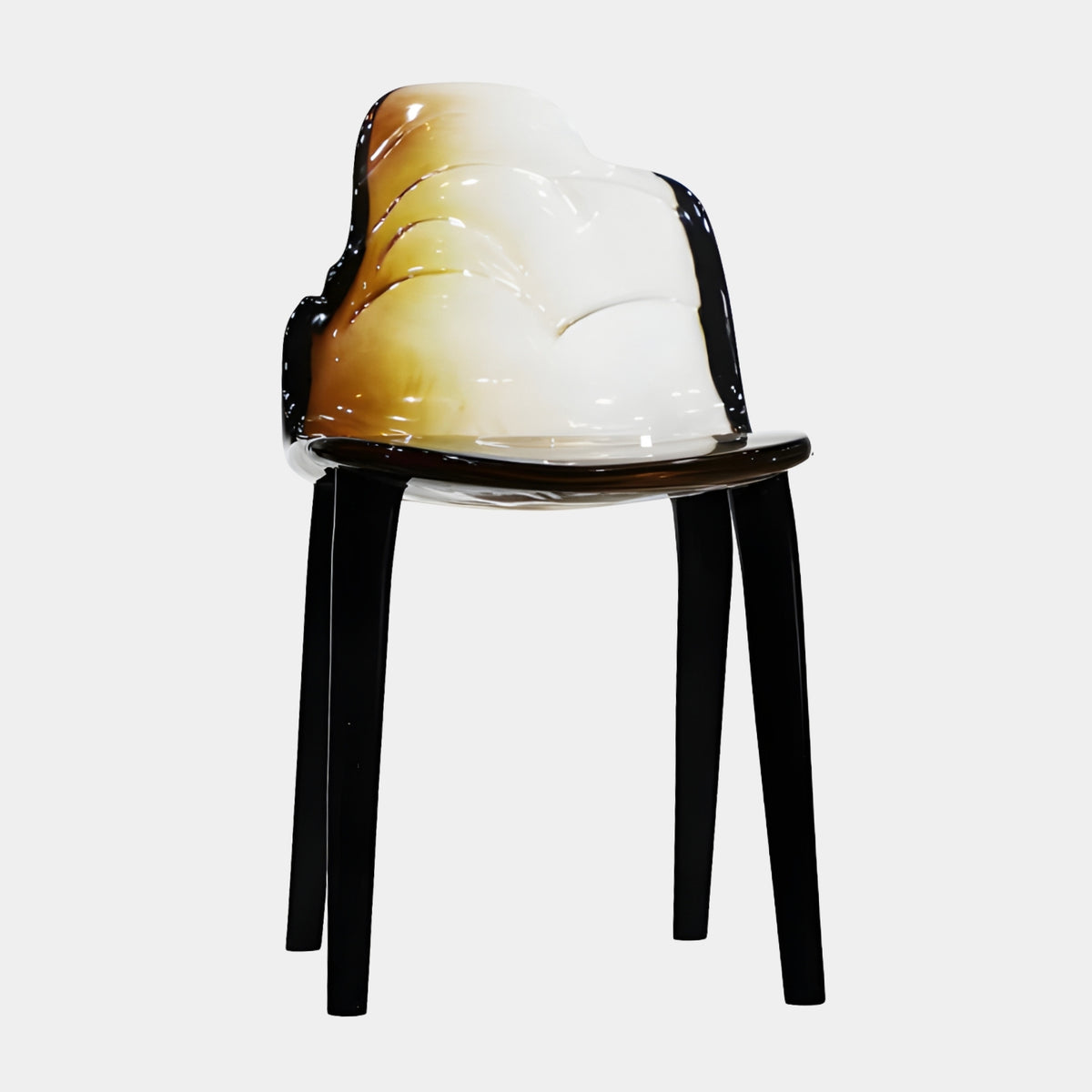 Amber to Cream Scalloped Resin Dining Chair - 70cm
