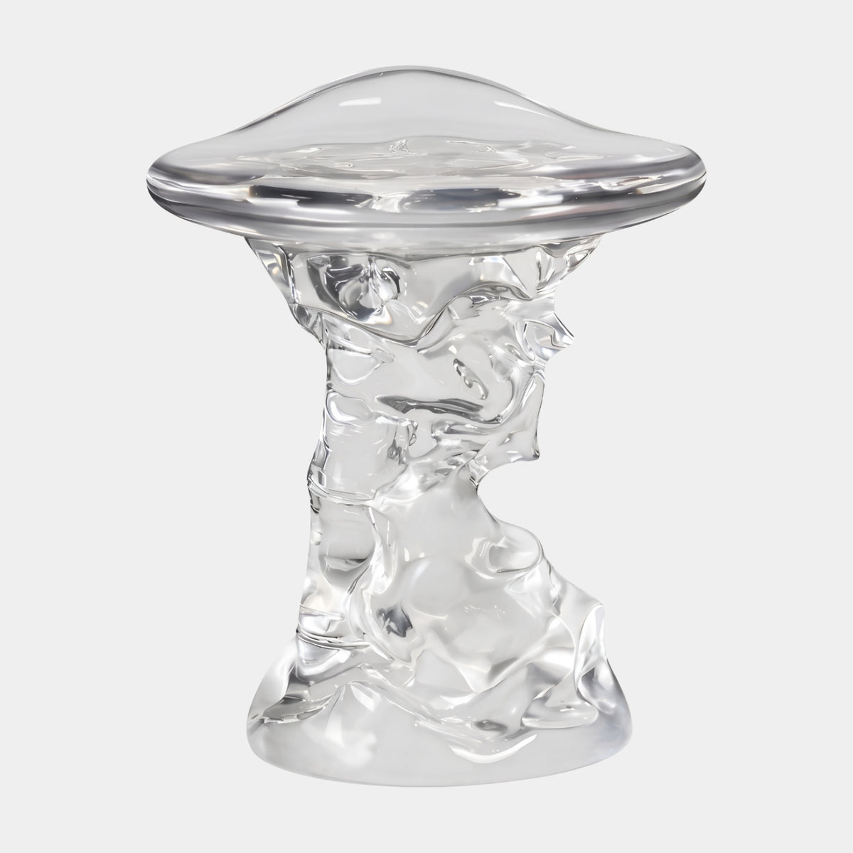 Colourless Domed Top Flared Column Side Table - 50cm