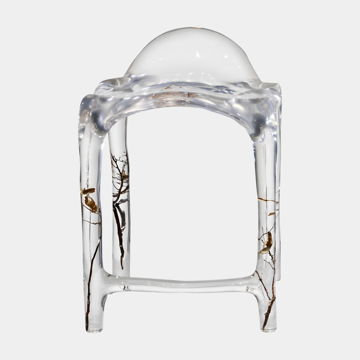 Clear Set Bird & Branch Cast Resin Stool - 65cm