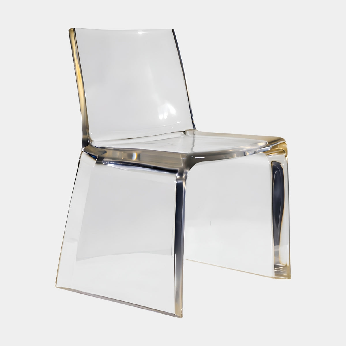 Colourless Panel Side Cast Resin Dining Chair - 80cm