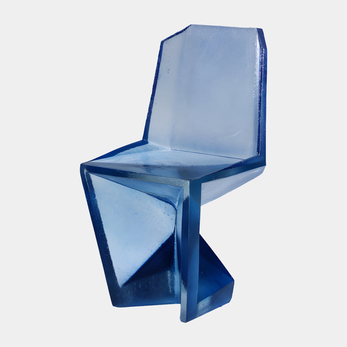 Blue Frosted Cantilever Cast Resin Dining Chair - 86cm