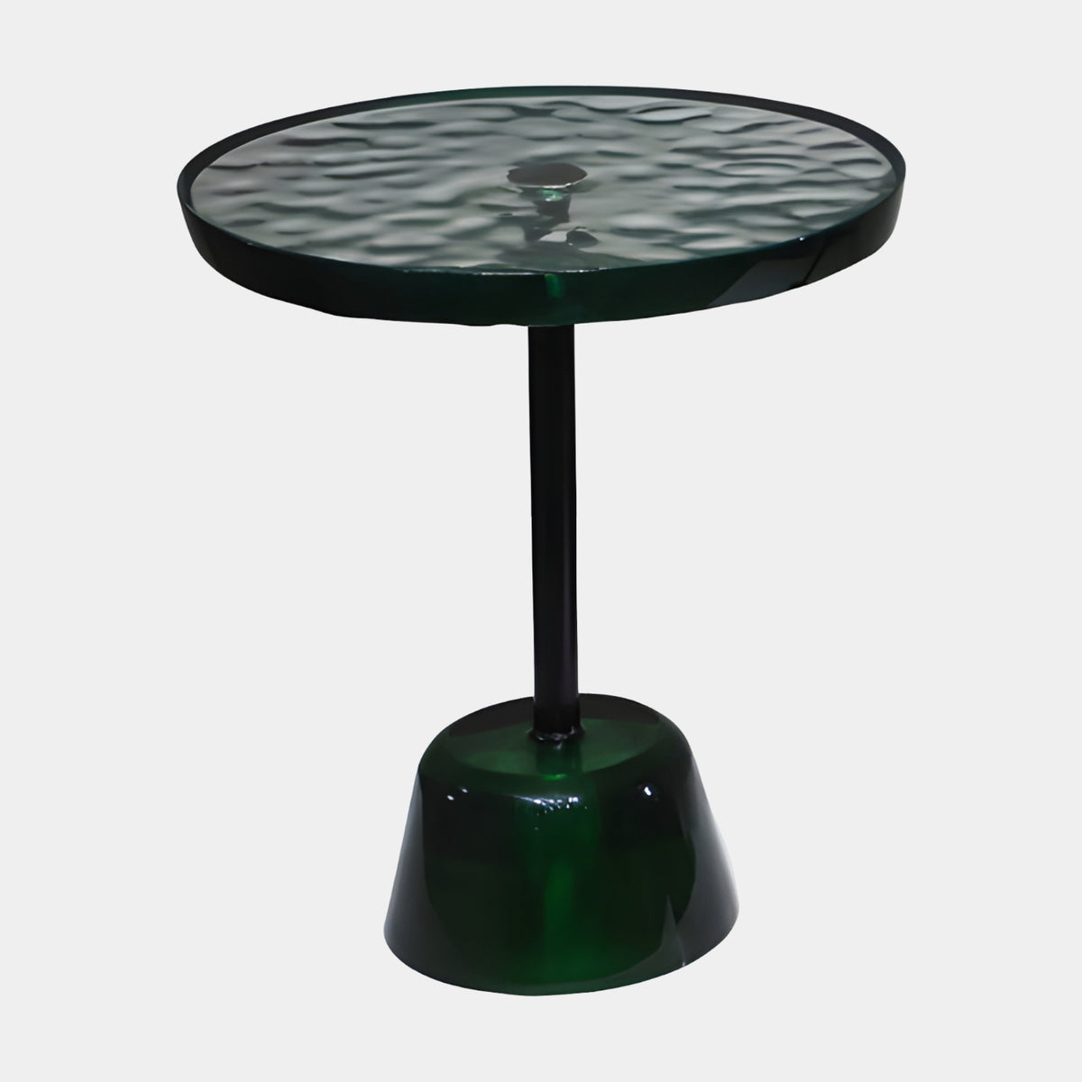 Green Dimpled Top Cast Resin Side Table - 52cm