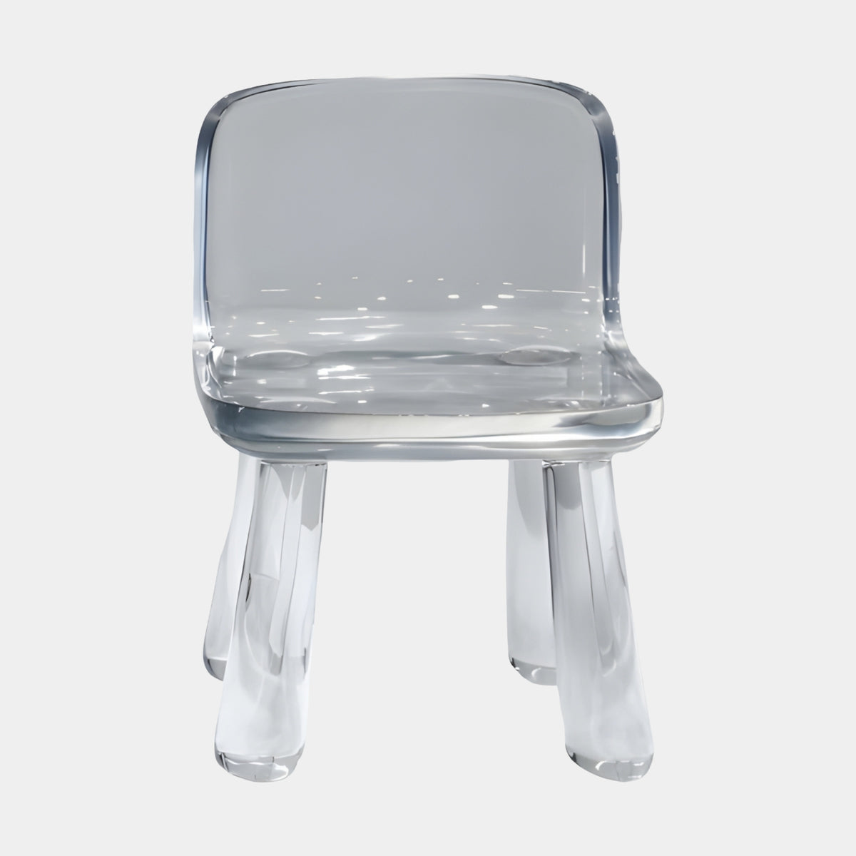Colourless Rounded Leg Cast Resin Child's Chair - 58cm