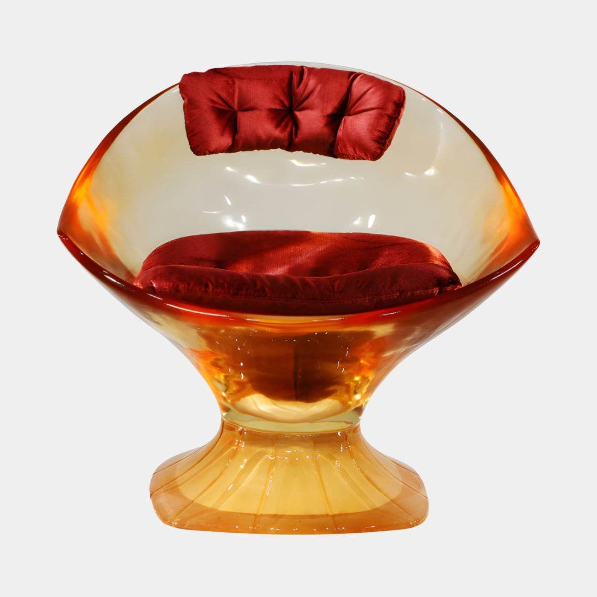 Amber Fan Shell Cast Resin Lounge Chair - 80cm