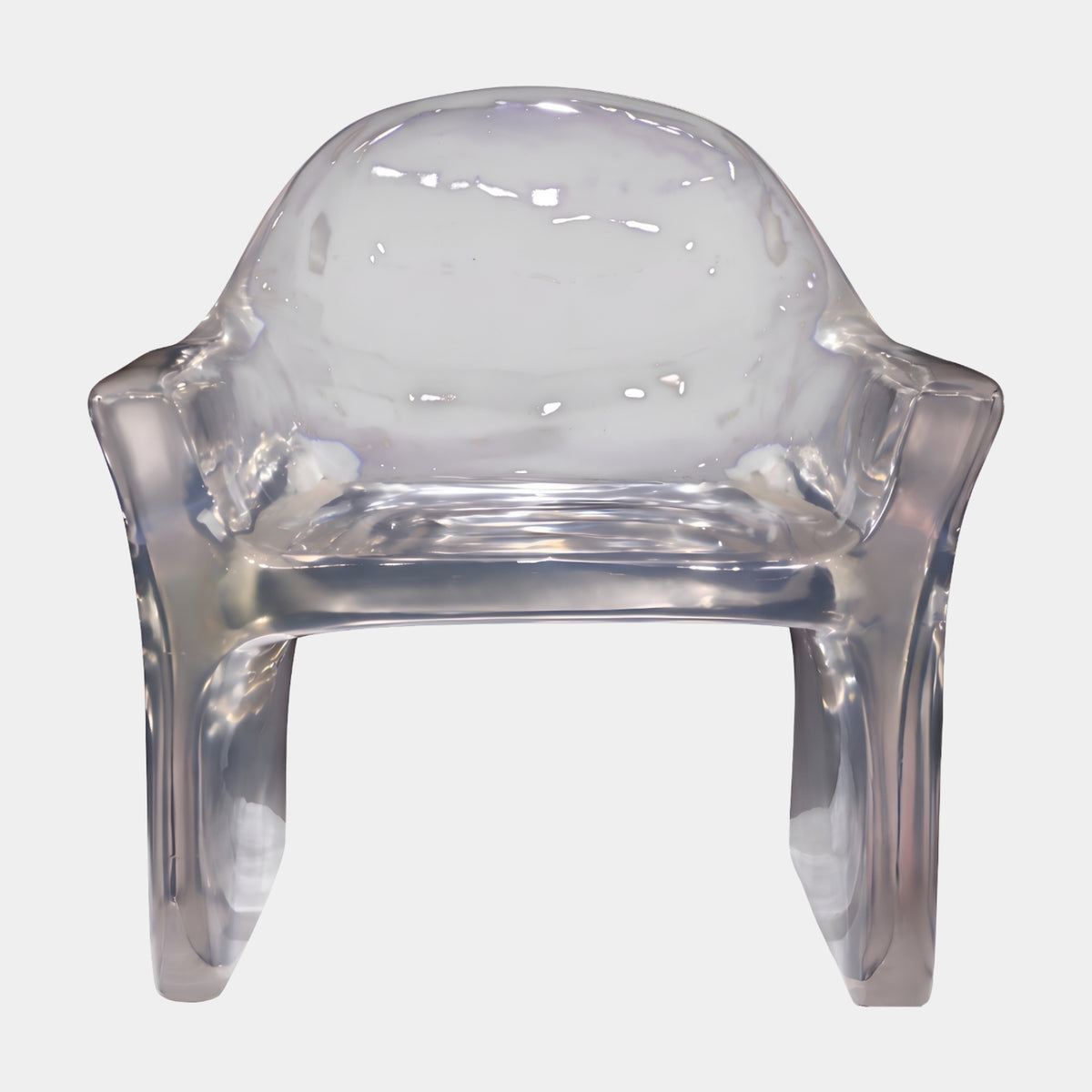 Frosted Wrapped Arm Cast Resin Lounge Chair - 85cm