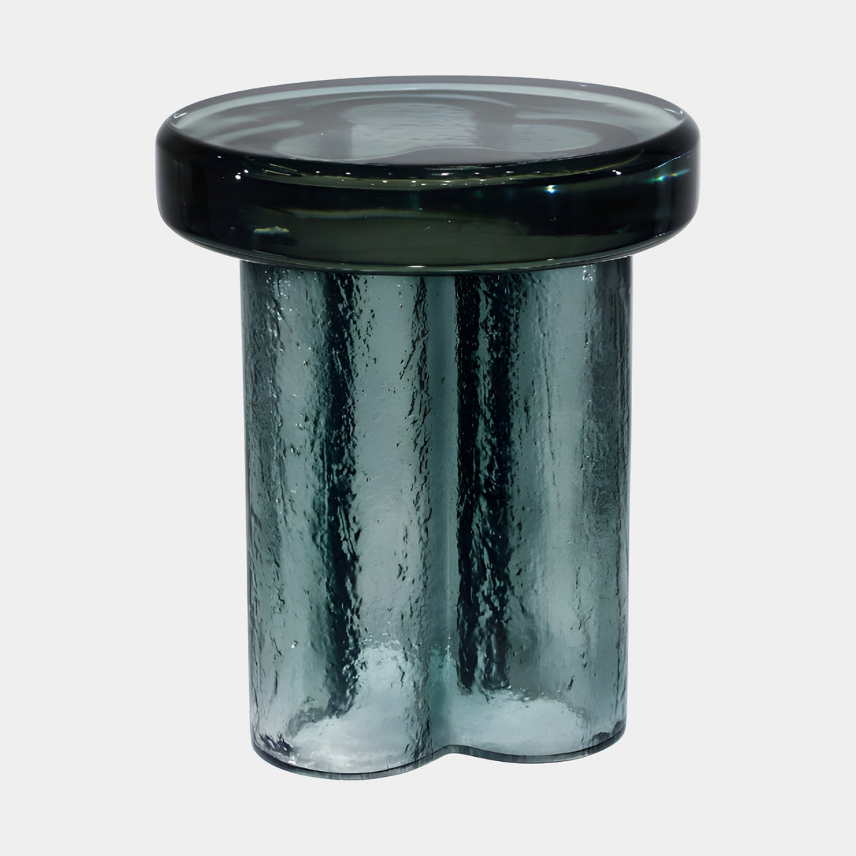 Green Textured Column Cast Resin Side Table - 45cm