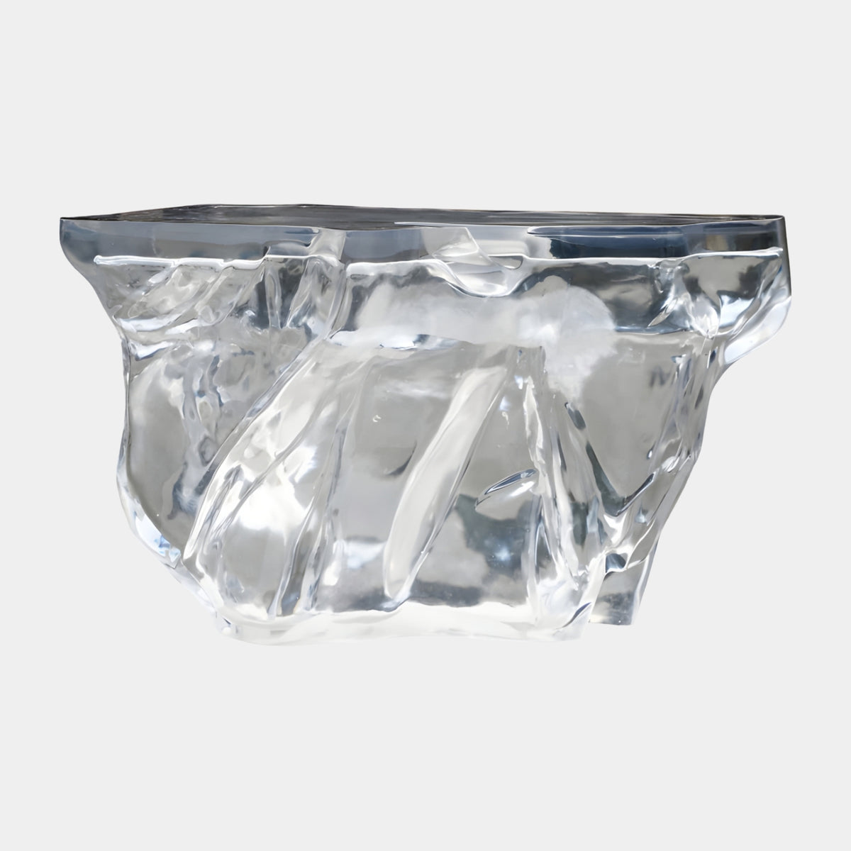Colourless Crumpled Ice Form Resin Table - 118cm