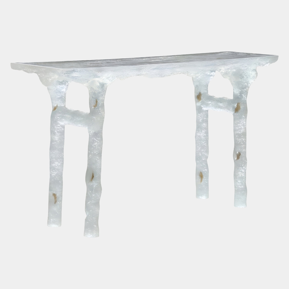 Frost Textured Clear Resin Altar Console - 165cm