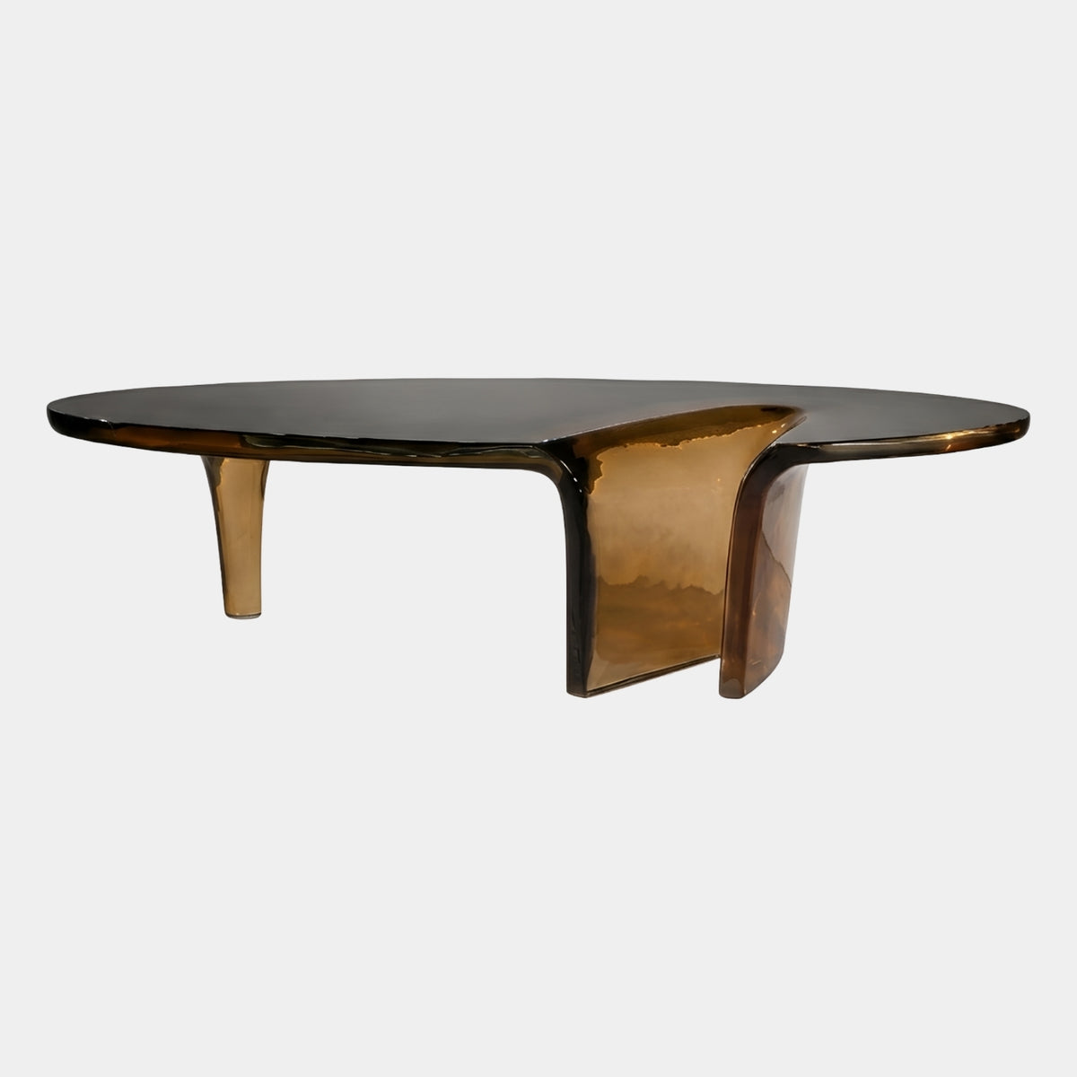 Bronze Swept Leg Cast Resin Low Bench - 185cm