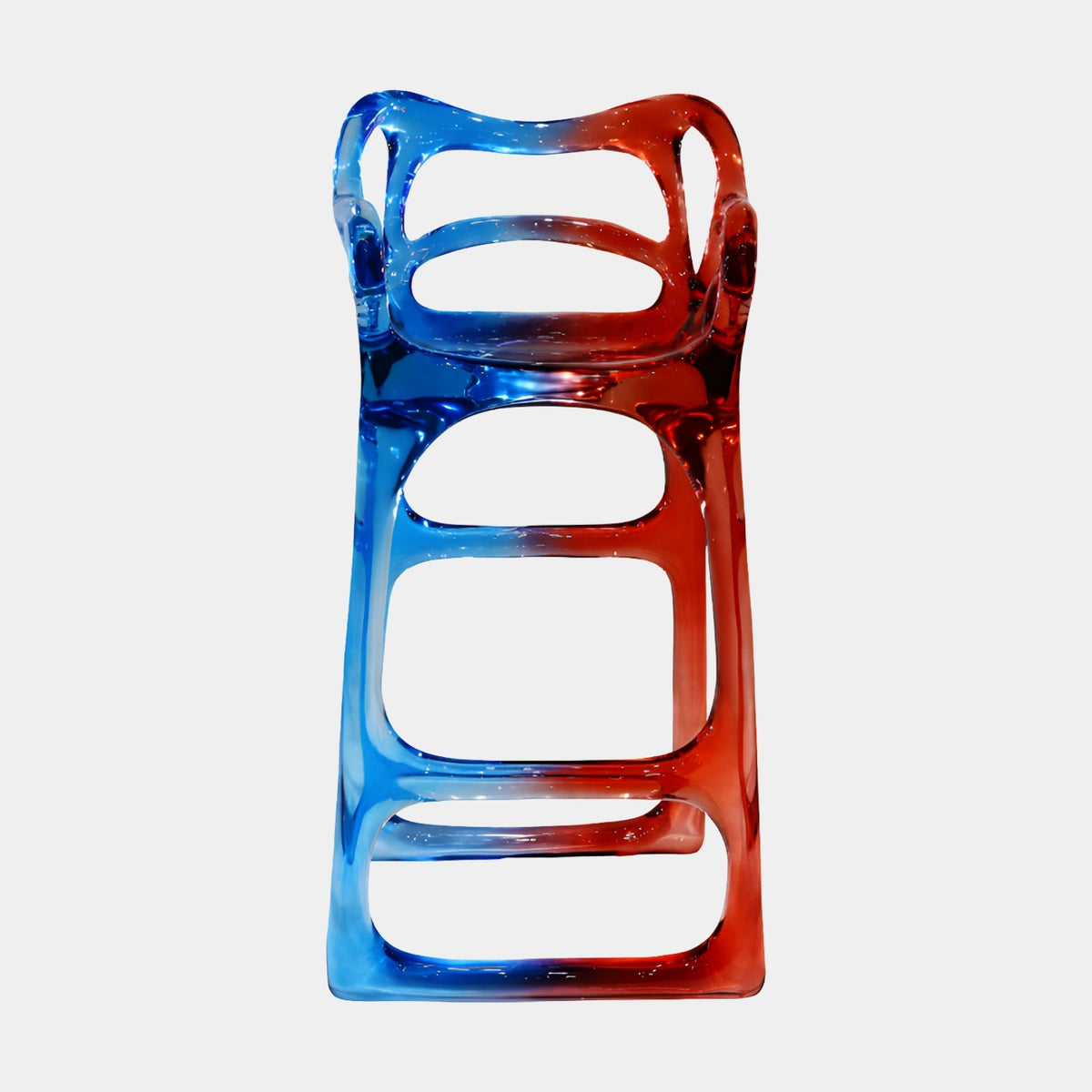 Blue to Red Open Void Cast Resin Bar Chair - 118cm