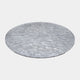 Clear Ripple Disc & Brown Fluted Steel Drum Low Table, 135cm, with a torn-edge resin top on a fluted brown steel drum base, shown on a plain grey background.