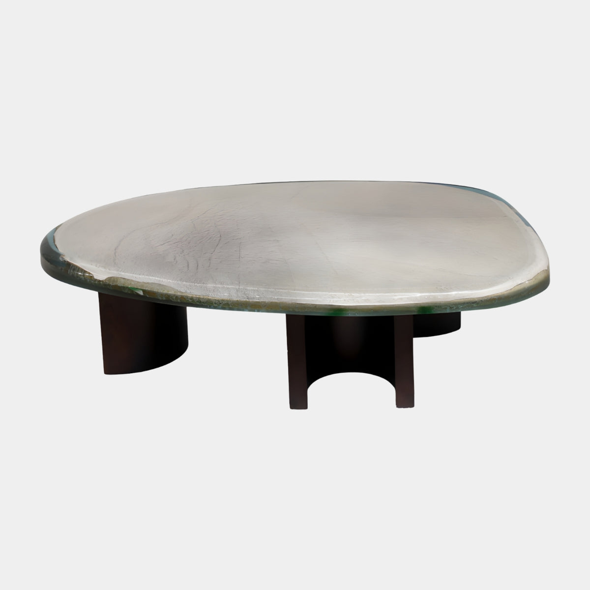 Grey Crackle Pebble Slab Resin Low Table - 140cm
