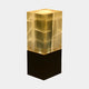 Clear Crackle Lit Resin Block Pedestal - 85cm