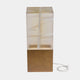 Clear Crackle Lit Resin Block Pedestal - 85cm