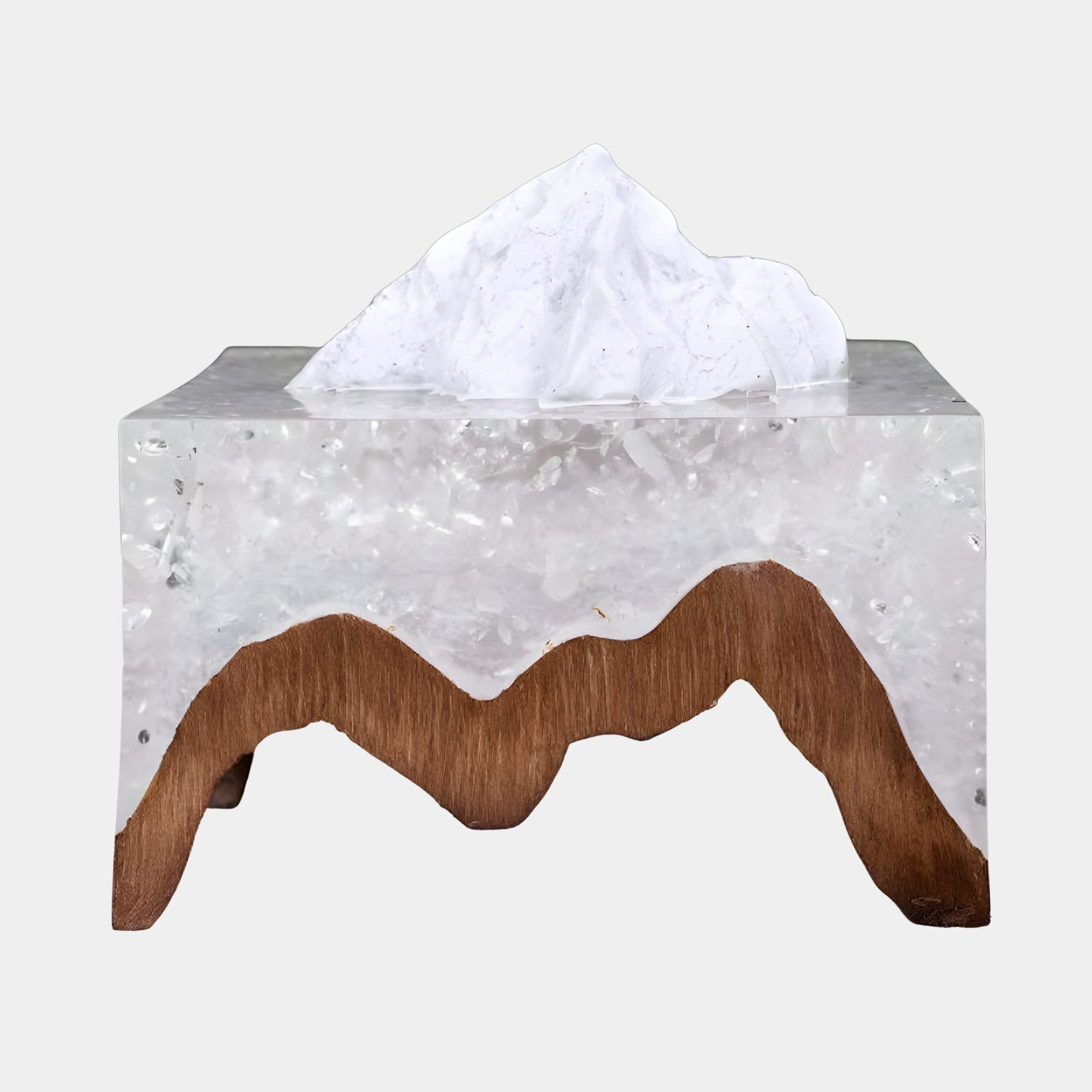 Natural Arched Mountain Range Resin & Wood Sculpture - 34cm