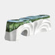 Teal Translucent Organic Wave Resin Bench - 180cm