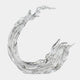 Clear Open Crescent Wave Cast Resin Sculpture, 77cm, forming a curved crescent with forked crest and pointed spray tips, shown on a plain light background.