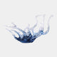 Blue & Clear Beaded Splash Resin Sculpture - 65cm, a wave-like resin splash deepening from clear tips to blue at its base, shown on a plain white background.