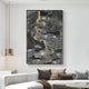 Virethra Grey Layered Leather & Mirror 3D Wall Art