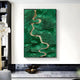 Virethra Green Layered Leather & Mirror 3D Wall Art