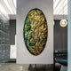 Ferava Oval Textured Gloss Leather 3D Wall Art