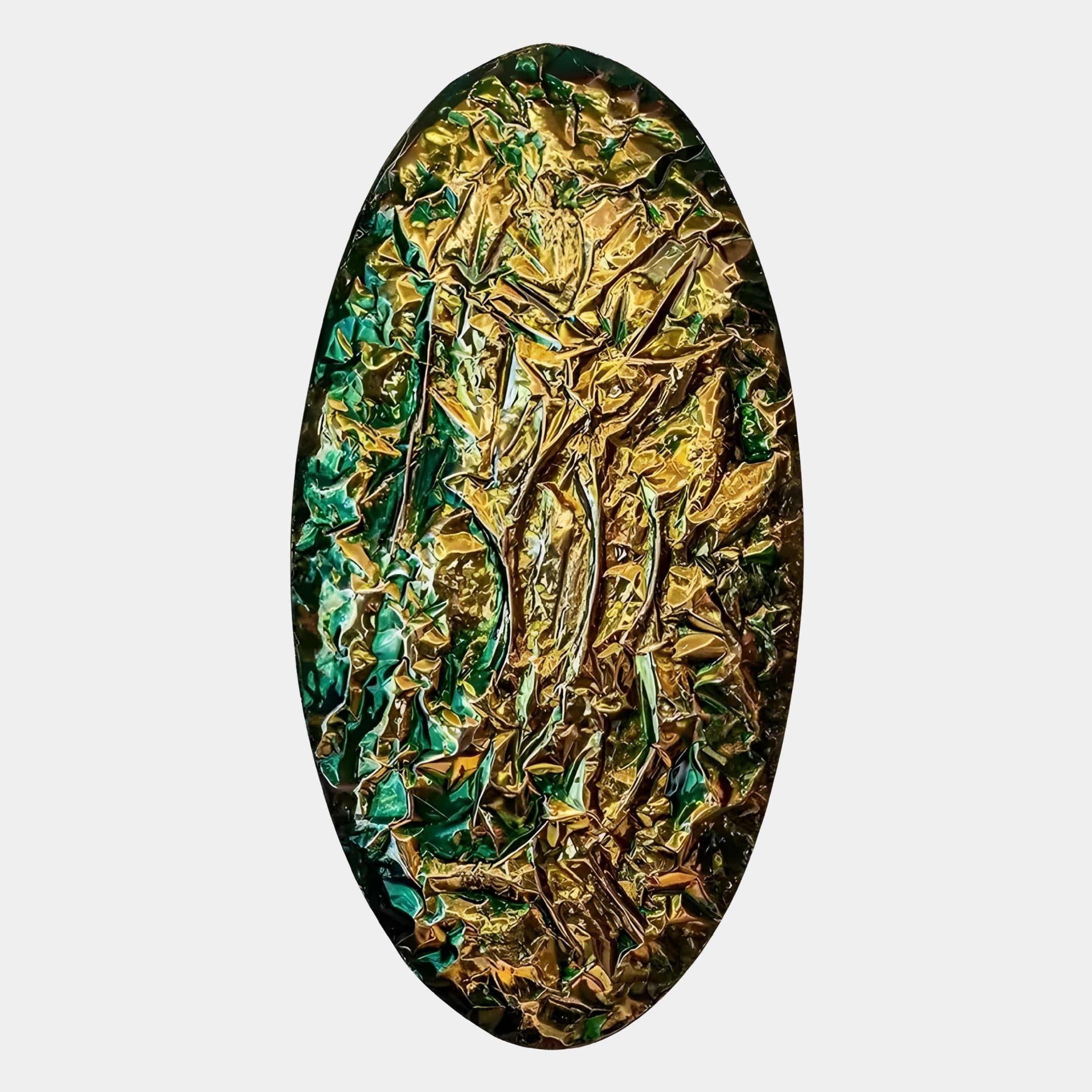 Ferava Oval Textured Gloss Leather 3D Wall Art