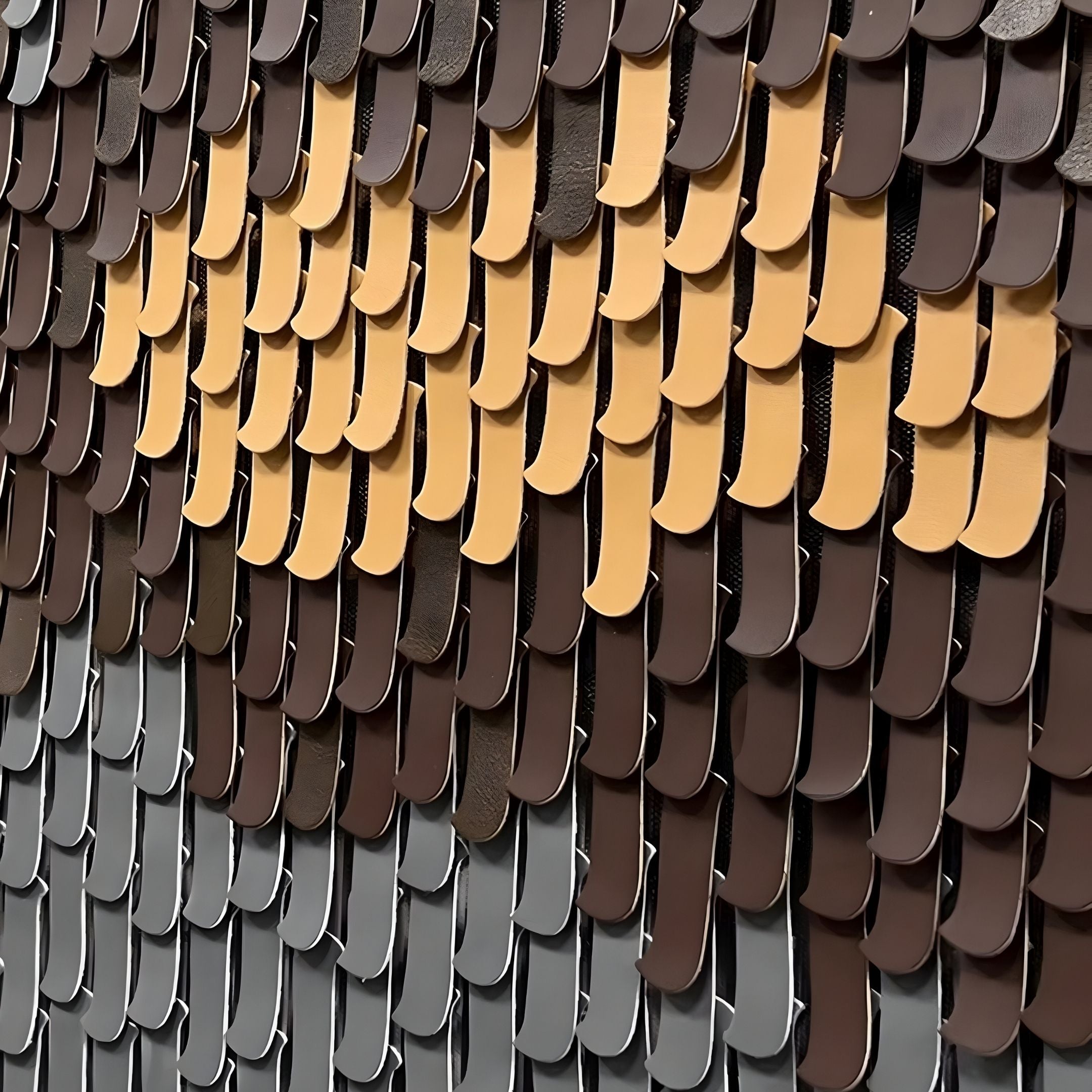 Varentis Terracotta Ombre Layered Leather 3D Wall Art