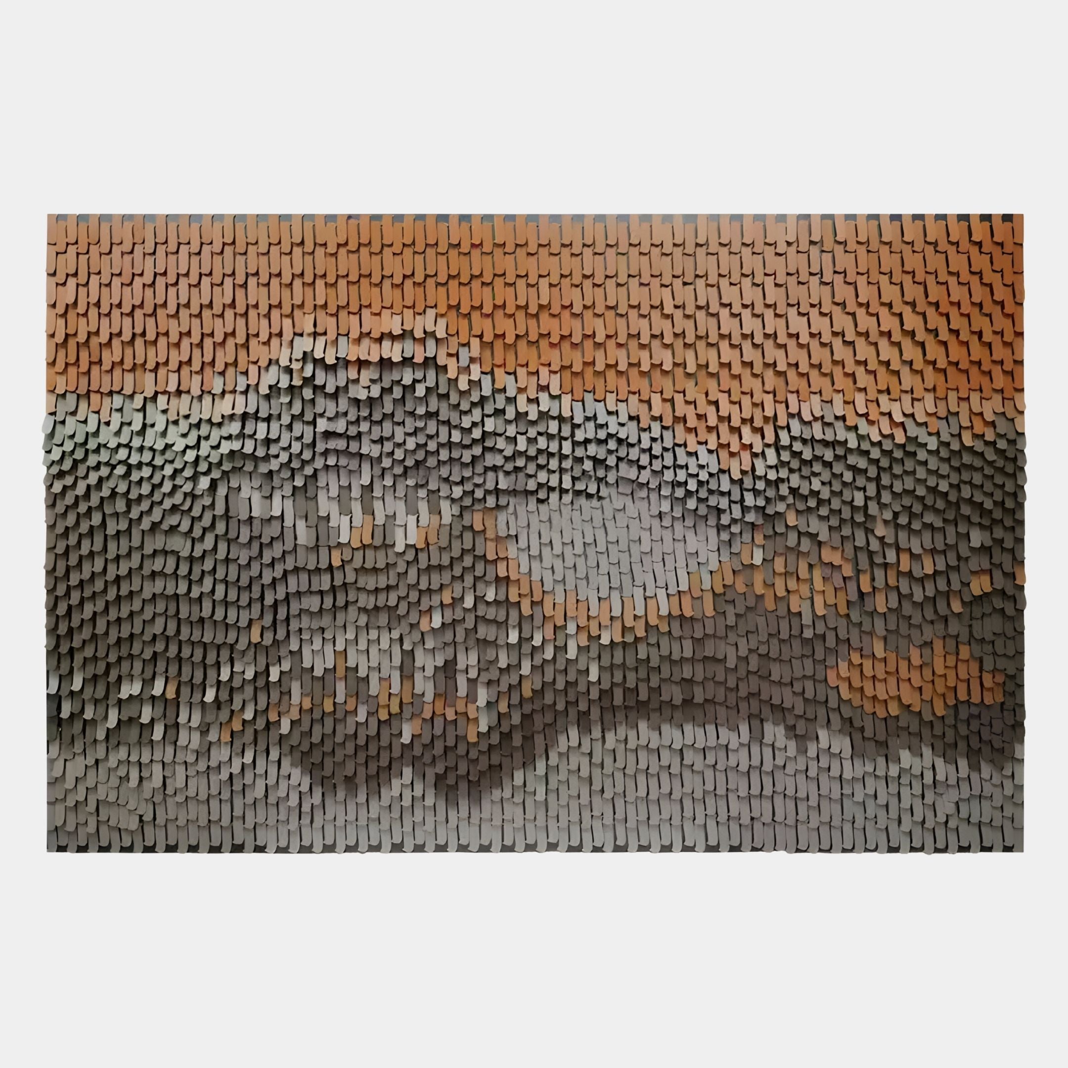 Varentis Terracotta Ombre Layered Leather 3D Wall Art