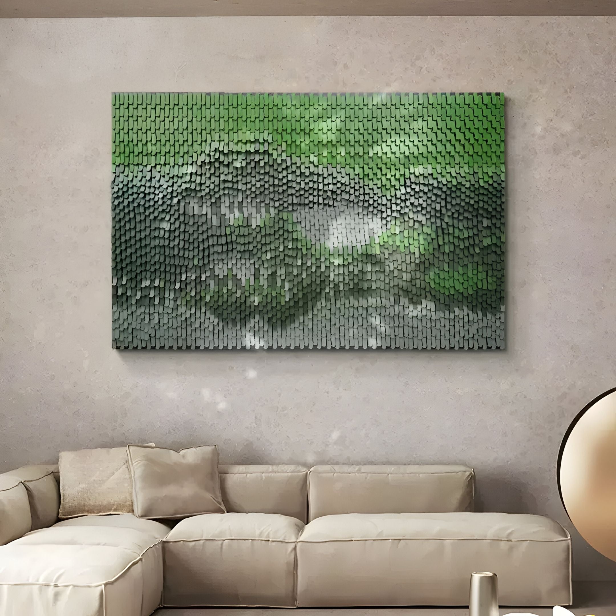 Varentis Green Ombre Layered Leather 3D Wall Art