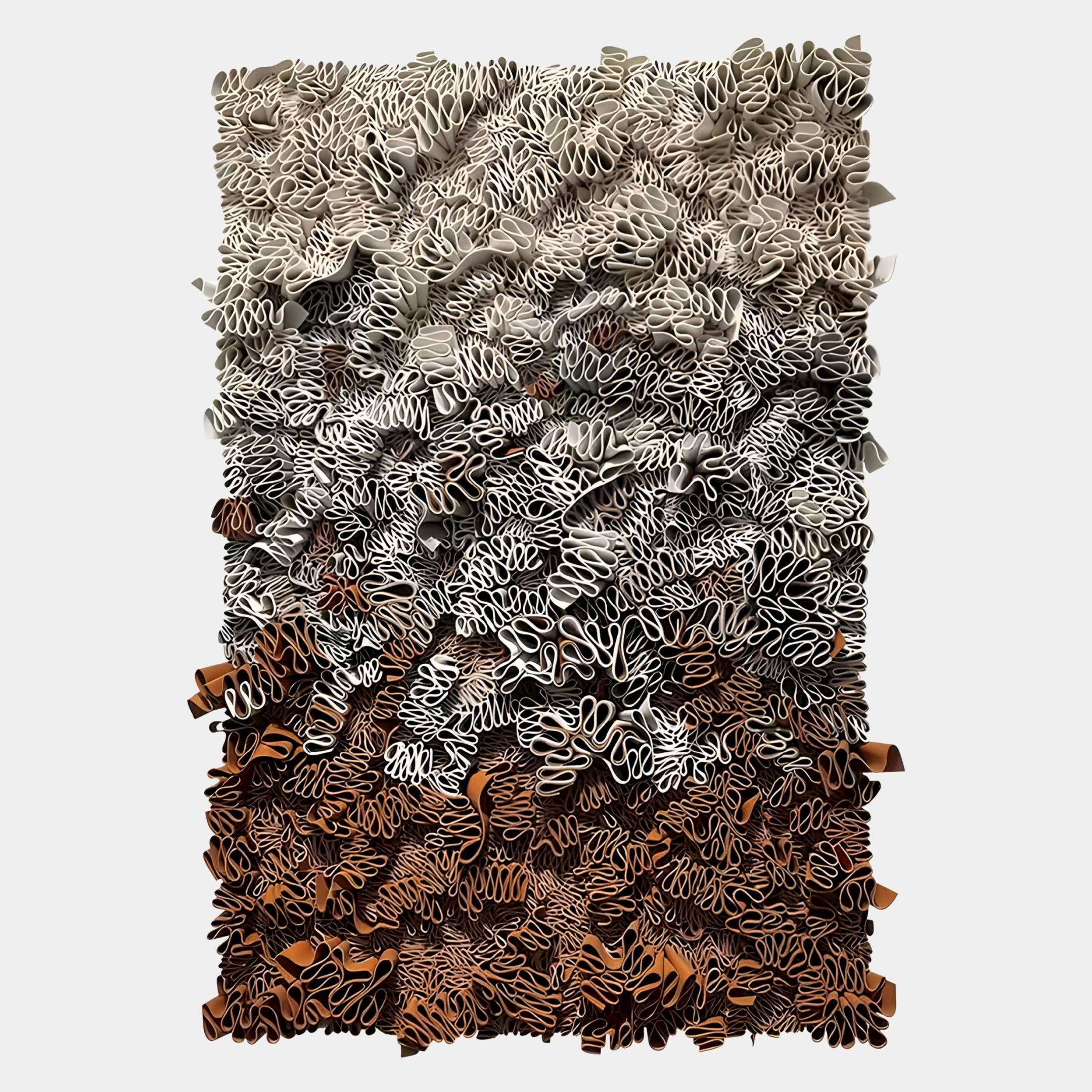 Liora Brown Ombre Ribbon Leather 3D Wall Art