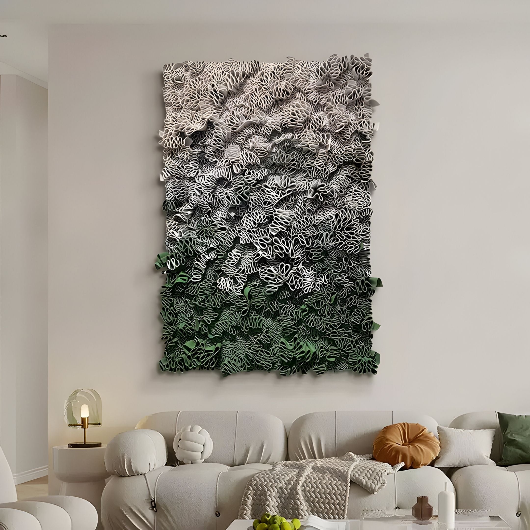 Liora Green Ombre Ribbon Leather 3D Wall Art